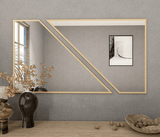 Lustro Ścienne 50x90 cm z Złotą Ramą MDF – Ekskluzywny Dwuczęściowy Design