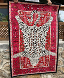 Dywan Czerwony Vintage w Panterę Leopard Unikat 120x180 cm Safari
