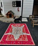 Dywan Czerwony Vintage w Panterę Leopard Unikat 120x180 cm Safari