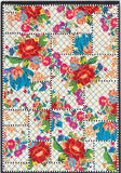 Dywan Folkowy w Kolorowe Kwiaty Patchwork Unikat 120x180 cm Nowoczesny