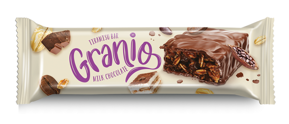 Baton z mlecznej czekolady z ciastkiem i smakiem tiramisu Granio 40g