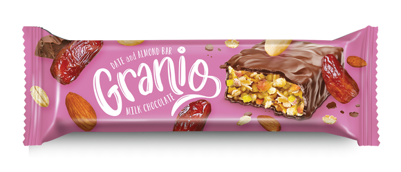 Baton zbożowy migdał i daktyl z mleczną czekoladą Granio 40g