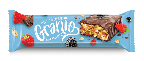 Baton zbożowy z czerwonymi owocami i mleczną czekoladą Granio 40g