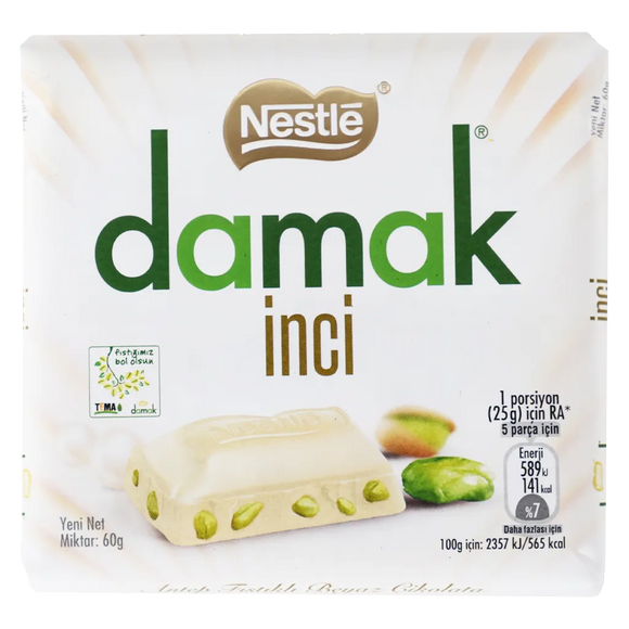 Nestle Damak İnci - Turecka Biała Czekolada z Pistacjami 60g