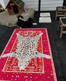 Dywan Czerwony Vintage w Panterę Leopard Unikat 120x180 cm Safari