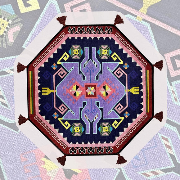 Dywan Etniczny Retro Oktagonalny z Frędzelkami 150x150 cm