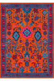 Dywan Perski Pomarańczowo-Czerwony Niebieski Unikat 120x180 cm