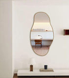 Asymetryczne Lustro ścienne 40x75 cm w gold/złota ramie