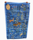 Dywan Granatowy Baśniowy Las Jeleń Paw Unikat 120x180 cm Księżyc