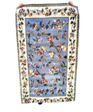 Dywan Błękitny Vintage w Kwiaty Unikat 120x180 cm Kremowa Ramka