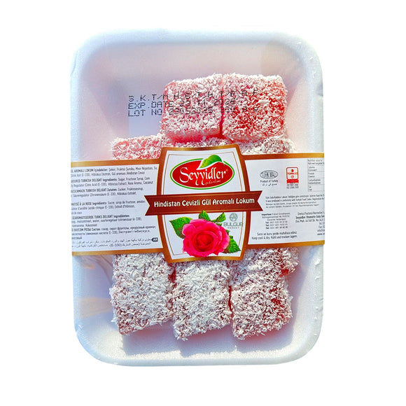 Rachatłukum rozkosz Seyyidler z aromatem róży i kokosem Lokum 300g