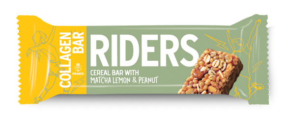 Riders Baton Kolagen Matcha Cytryna Orzech Mleczna Czekolada 40g