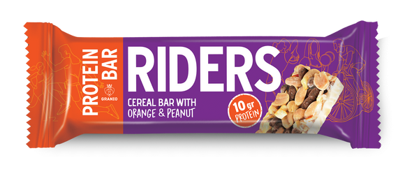 Riders Baton Proteinowy Pomarańcza i Orzech Ziemny 40g
