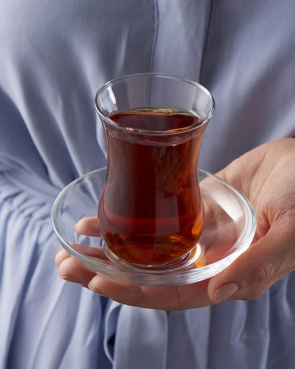 Szklanki tulipanki z podstawkami 120ml 6+6 Pasabahce Uskudar
