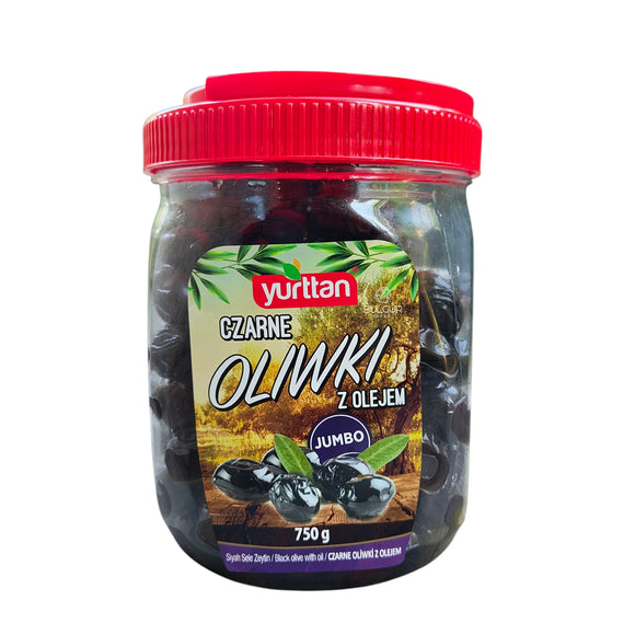 Yurttan Czarne Oliwki Gemlik 750 g – duże i soczyste