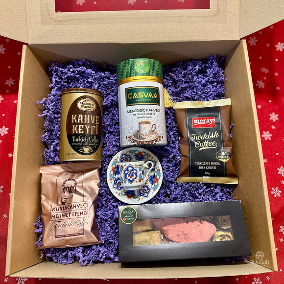 Zestaw upominkowy box prezentowy mix duży kawa + słodycze +  filiżanka