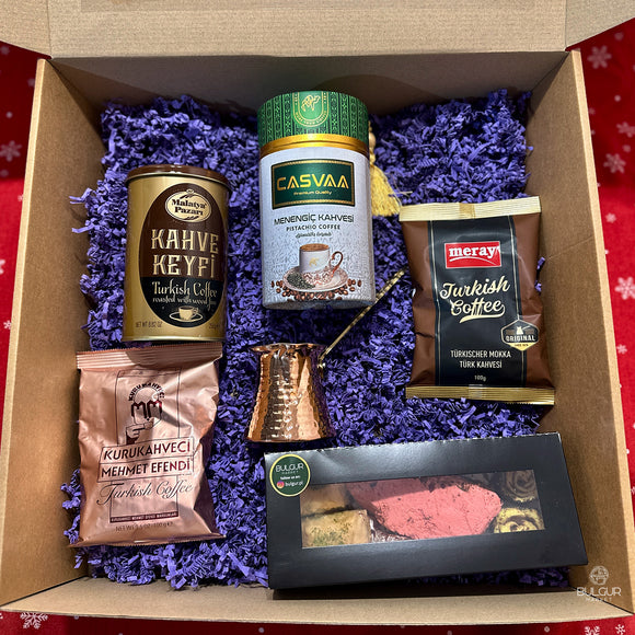 Zestaw upominkowy box prezentowy mix duży kawa + słodycze +  tygiel