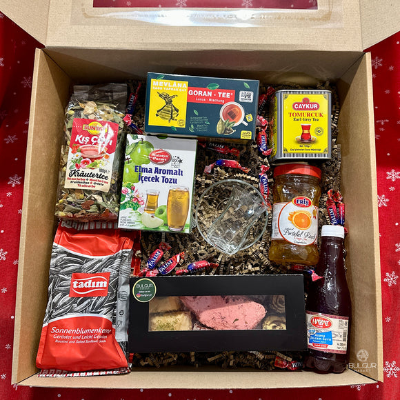 Zestaw upominkowy box prezentowy mix herbata + słodycze