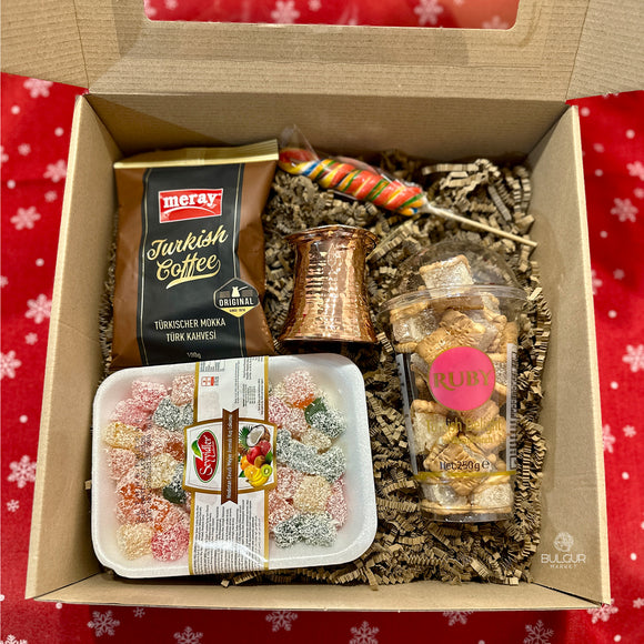 Zestaw upominkowy box prezentowy mix kawa + słodycze