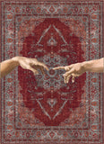 Dywany Vintage Stworzenie Adama 120x180 cm – Etniczny Dywan z Motywem Rąk