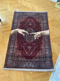 Dywany Vintage Stworzenie Adama 120x180 cm – Etniczny Dywan z Motywem Rąk