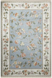 Dywan Błękitny Vintage w Kwiaty Unikat 120x180 cm Kremowa Ramka