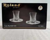 Szklanki do herbaty po turecku z podstawkami 6 szt. Roland Germany
