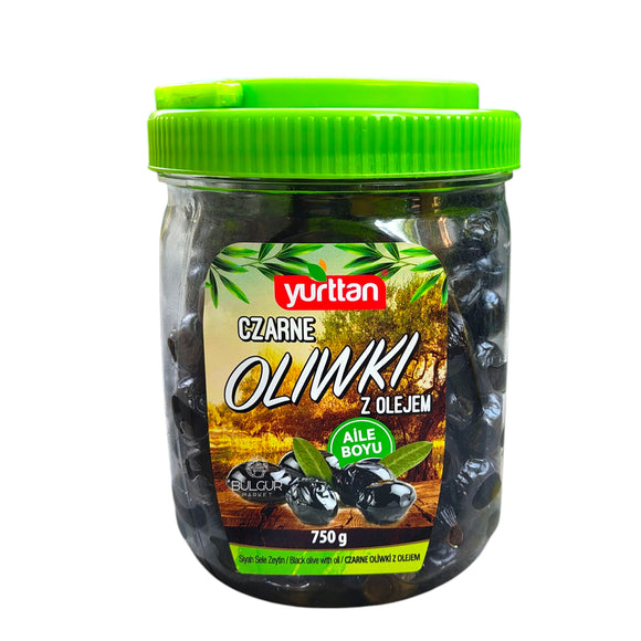 Naturalne Czarne Oliwki Gemlik 750g Yurttan
