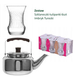 Zestaw orientalny: arabski imbryk 1 l + 6 szklanek „tulipanki” (105 ml)