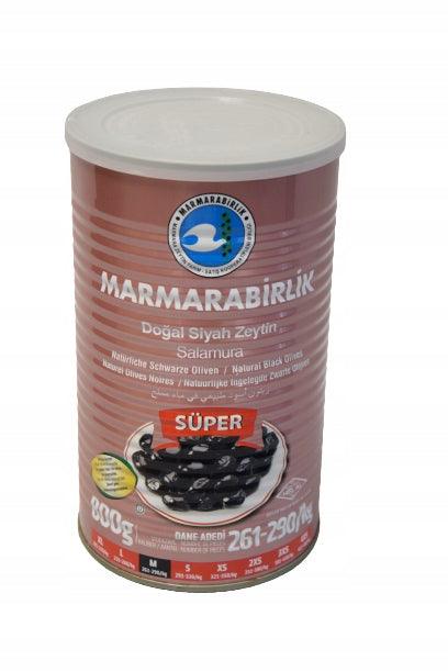 Naturalne czarne oliwki 800g Marmarabirlik